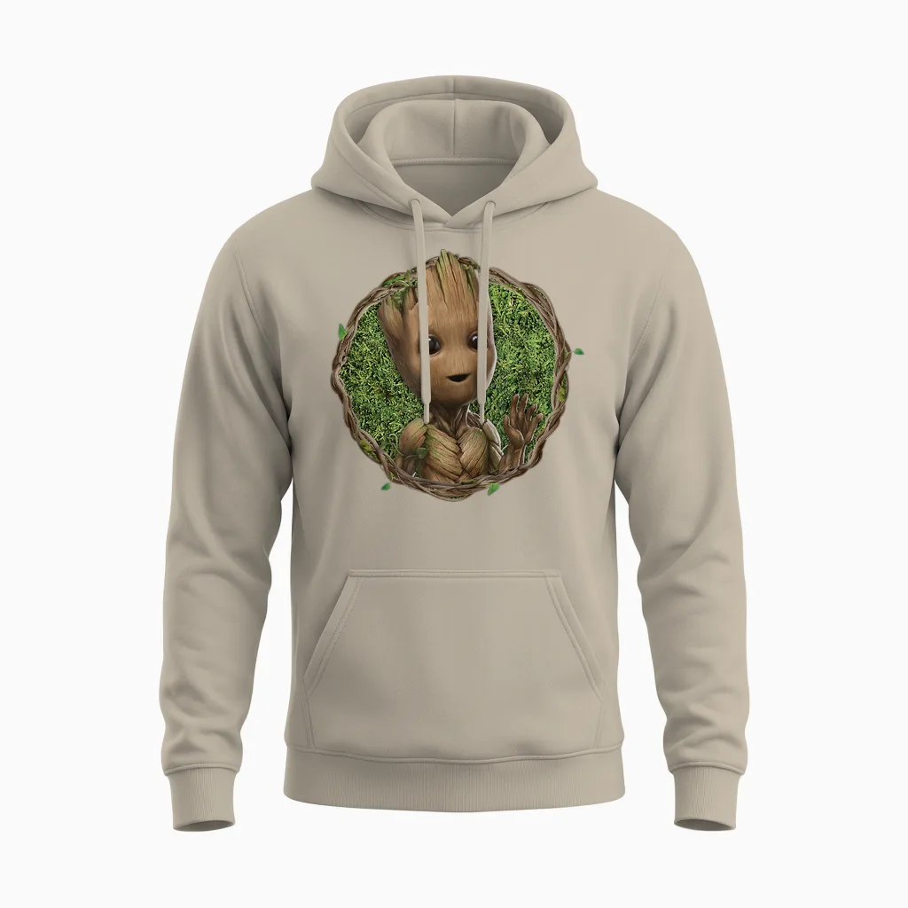 Marvel Studios I Am Groot Wave T-Shirt, Black Unisex Hoodie in Sand