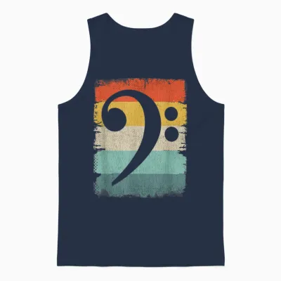 Bass Player Music Apparel Bassschlüssel Unisex Tank Top - Navy