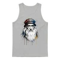 Mystic Bearded Sage Portrait Splash Unisex Tank Top - Ash – 1