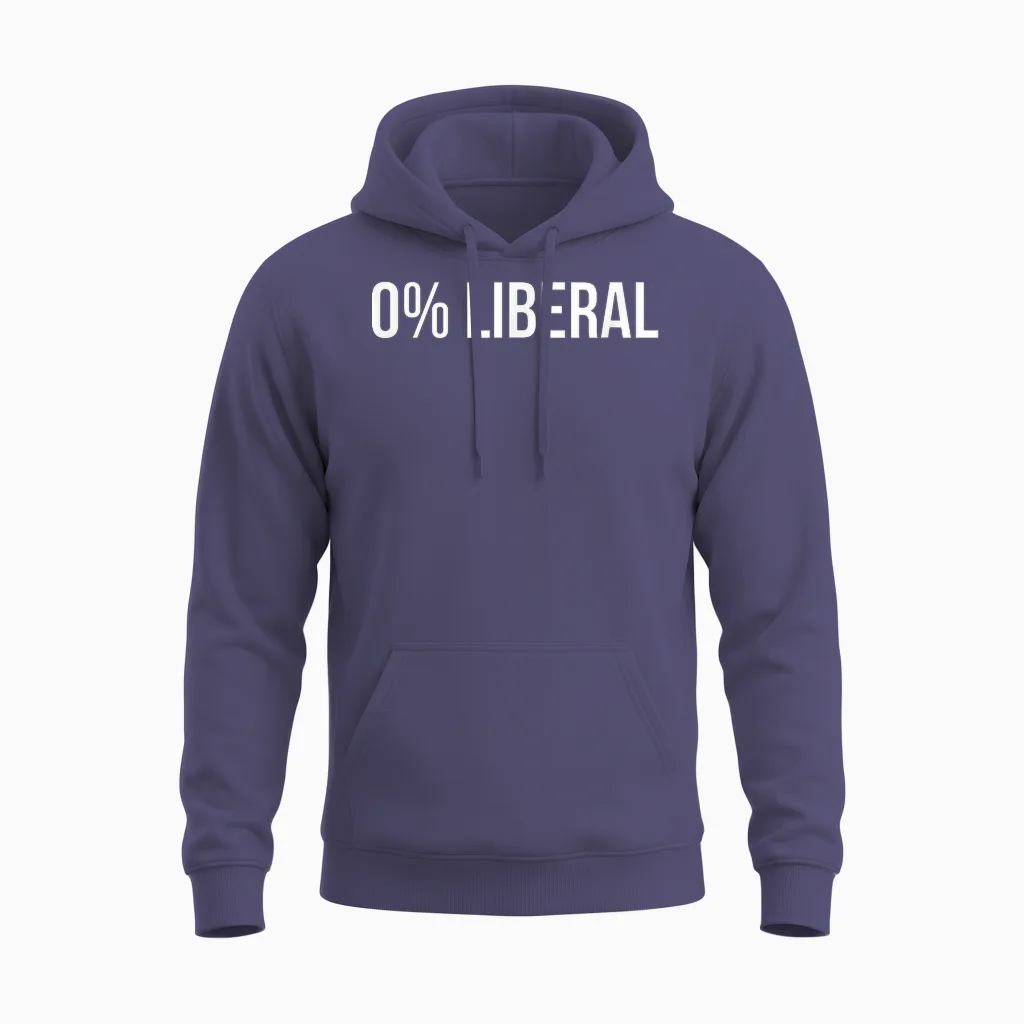 0% Liberal Zero Percent Liberal Unisex Hoodie in Heather Sport Dark Navy