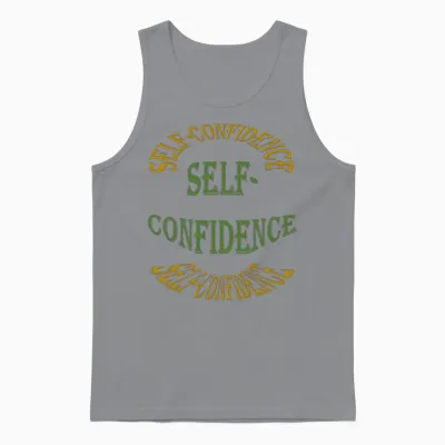 Self Confidence Typography Circle Unisex Tank Top - Sport Grey