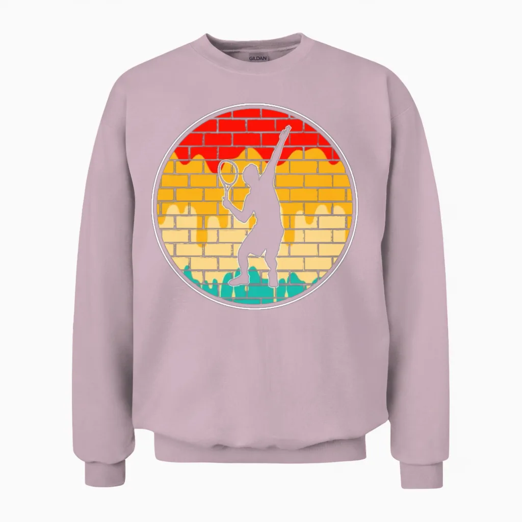 Tennis Retro Unisex Sweatshirt in Light Pink