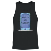 Funny Cell - Where's My Phone - Cellular Mobile Unisex Tank Top - Black – 2