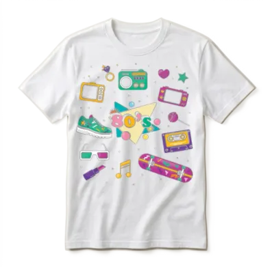 80s Retro Unisex T-Shirt - White