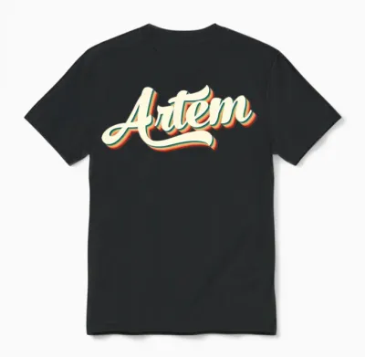 Artem Name Vintage Retro Named Artem Retro Style Unisex T-Shirt - Black