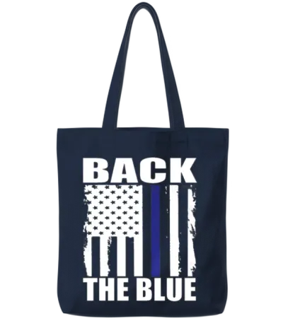 Back the Blue Thin Blue Line American Tote Bags - Navy