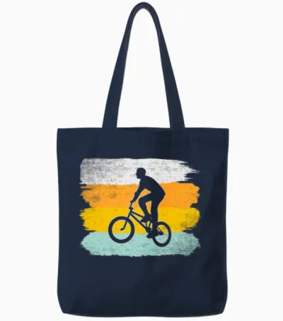 Bmx Retro Tote Bags - Navy