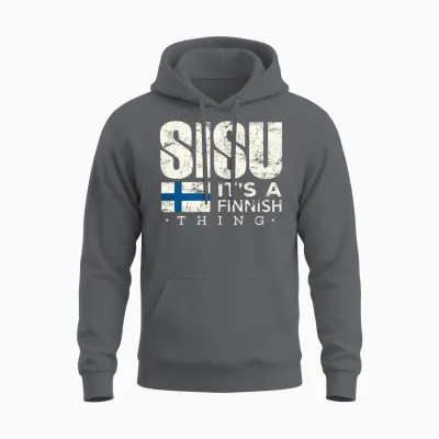 Finland Shirt Sisu It's a Finnish Thing Gift Unisex Hoodie - Charcoal