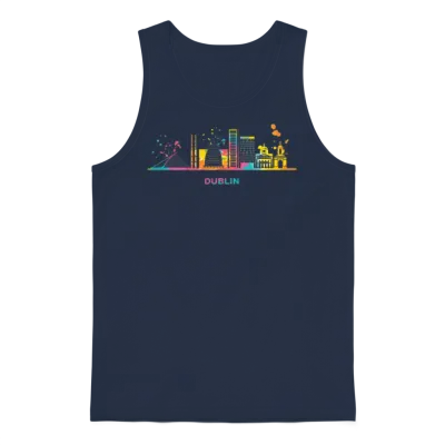 Dubliner Skyline Dublin Unisex Tank Top - Navy