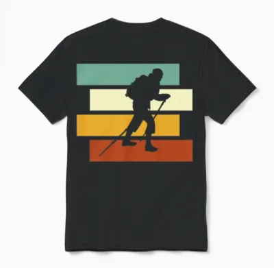 Hiking Retro Unisex T-Shirt - Black