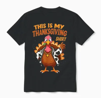 This Is My Thanksgiving Shirt Funny Thanksgiving Unisex T-Shirt - Black