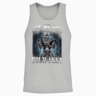 Lass Mich Deine Füße Sehen Alpha Wolf Ironic Meme Unisex Tank Top - Ash
