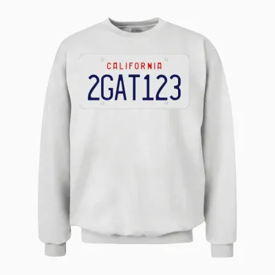 2gat123 License Plate Unisex Sweatshirt - White