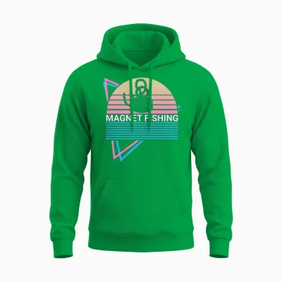 Magnet Fishing Retro Unisex Hoodie - Irish Green