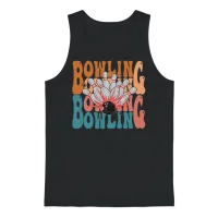 Bowling Retro Wavy Unisex Tank Top - Black – 1