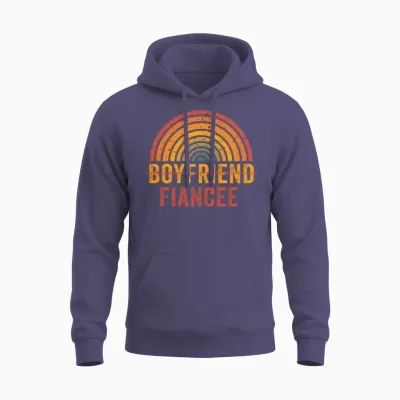Couple Engagement Engaged Men Funny Fiancee Unisex Hoodie - Heather Sport Dark Navy