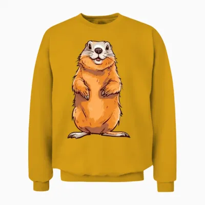 Groundhog Marmot for a Marmot Lover Groundhog Fan Unisex Sweatshirt - Gold