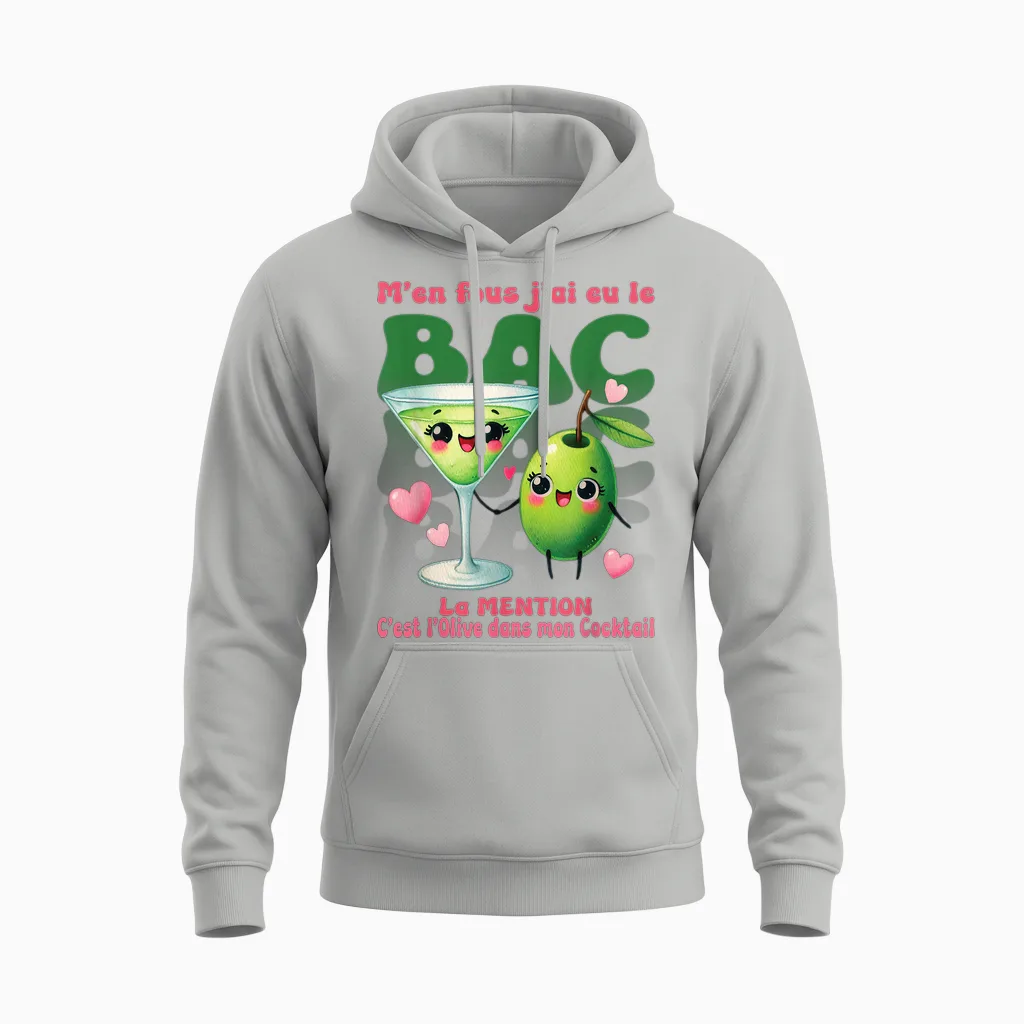 Bac 2026 Olive Diplômée Cadeau Drôle Pour Bachelier Mention Unisex Hoodie in Ash