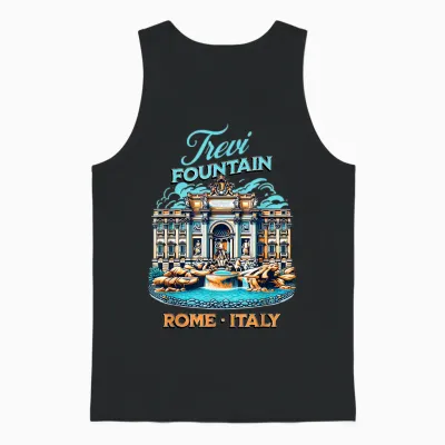 Fontaine De Trevi Rome Italie Vacances Européennes Fontana Di Trevi Unisex Tank Top - Black