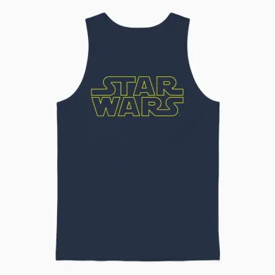 Star Wars Simple Title Logo Outline Disney+ Unisex Tank Top - Navy