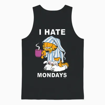 Garfield I Hate Mondays Coffee Garfield Unisex Tank Top - Black