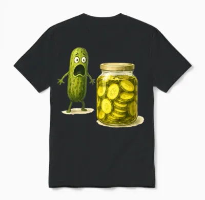 Pickle Funny Surprise Humor Food Cute T-Shirt, Black, S Unisex T-Shirt - Black