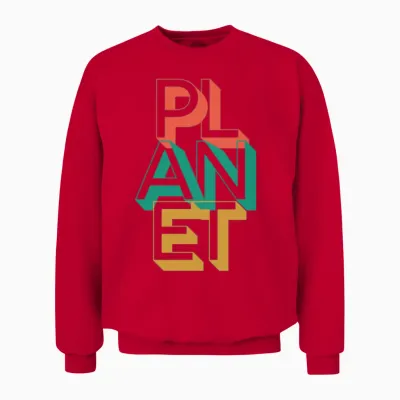 Retro Planet Unisex Sweatshirt - Red