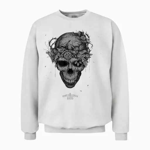 Hunt: Showdown 1896 Port Sulphur Band Dressed to Die T-Shirt, Black, S Unisex Sweatshirt - White