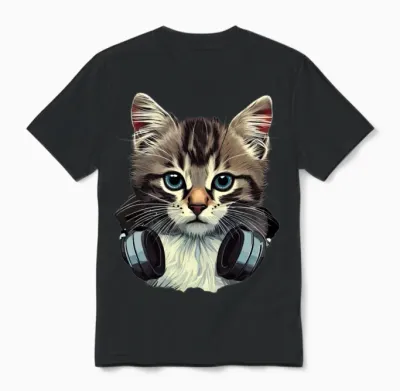 Cat the Gamer Unisex T-Shirt - Black