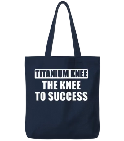 Knee Surgery Recovery New Knee Knee Replacement Tote Bags - Navy