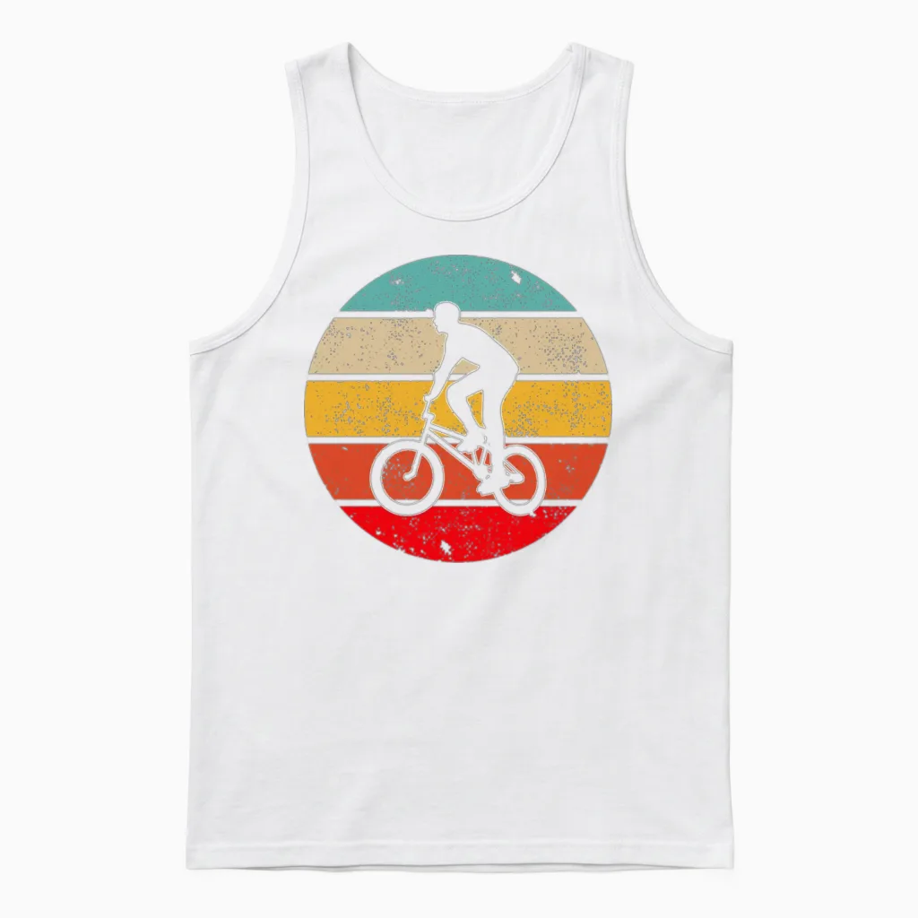 Bmx Retro Cycling Unisex Tank Top in White