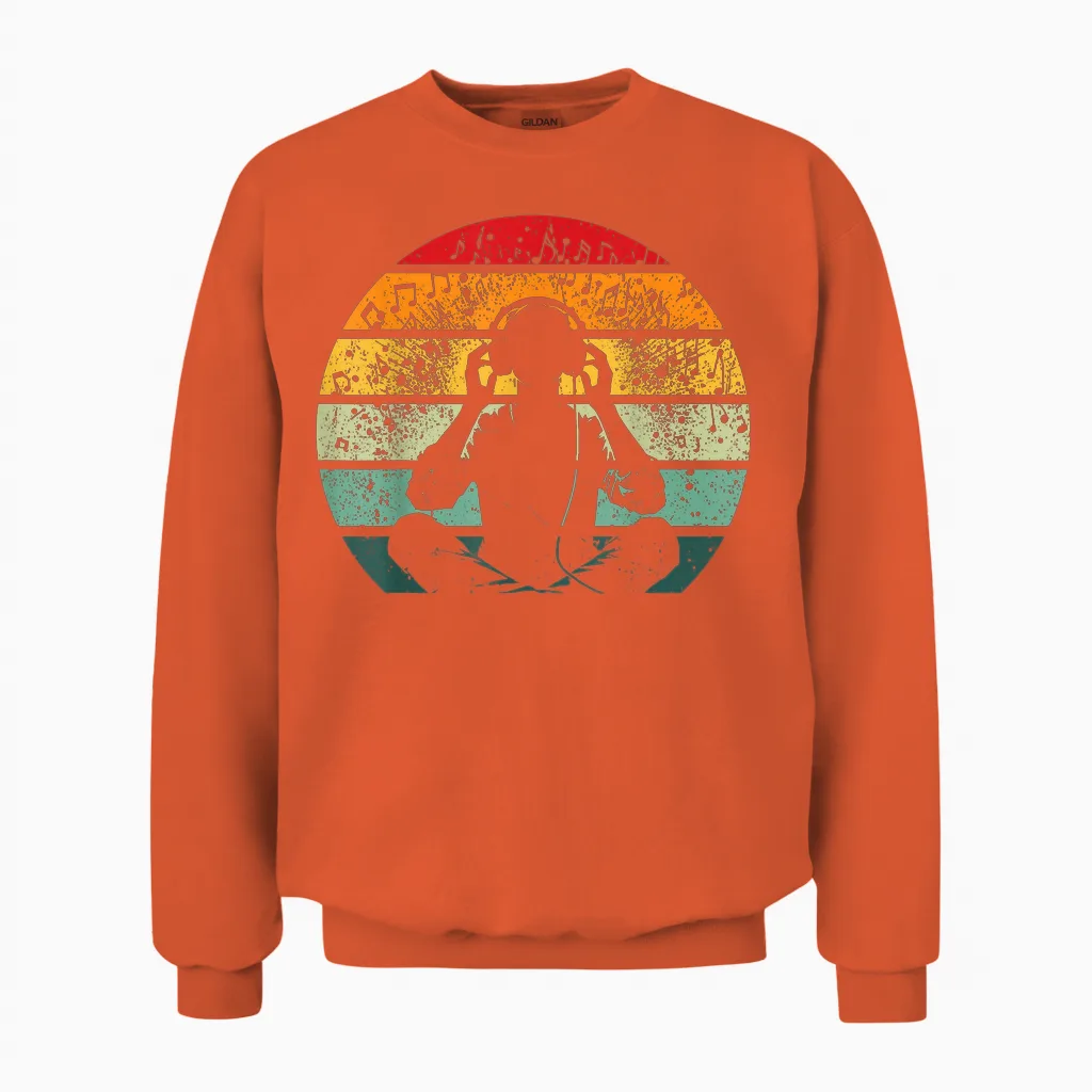 Musik Hören Musiker Sunset Chillen Chill Vibes Sound Unisex Sweatshirt in Orange