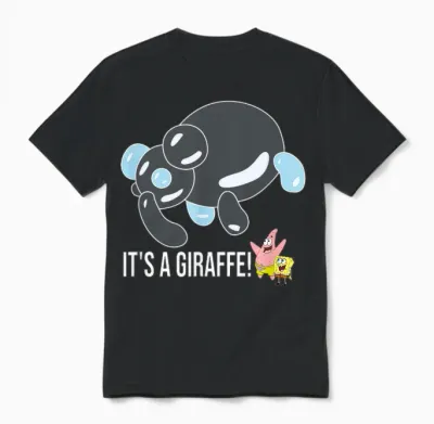 Spongebob & Patrick - It's a Giraffe! Unisex T-Shirt - Black