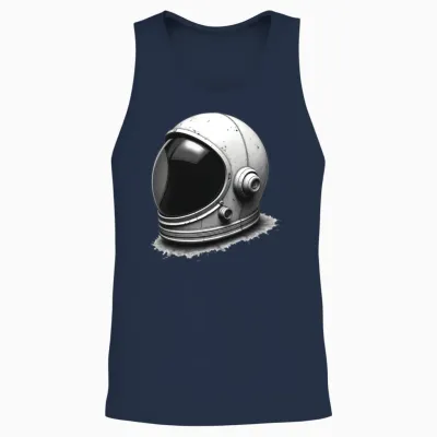 Retro Astronaut Helmet Unisex Tank Top - Navy