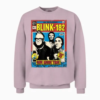 Official Blink-182 One More Time Comic Unisex Sweatshirt - Light Pink
