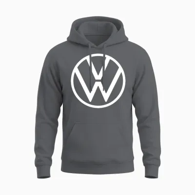 Volkswagen Classic Vw Logo in Blue Unisex Hoodie - Charcoal