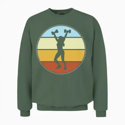 Fitness Retro Unisex Sweatshirt - Military Green