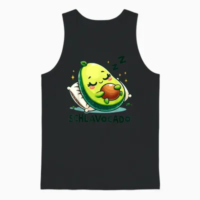 Schlavocado Avocado Sleep Shirt Funny Sleeping Night Shirt T-Shirt, White Unisex Tank Top - Black