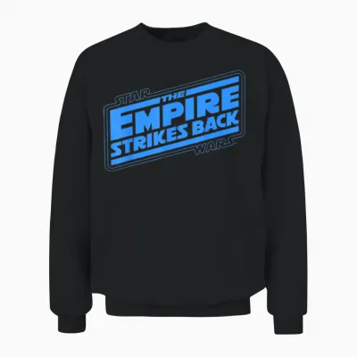 Star Wars Classic Logo: Empire Strikes Back T-Shirt, Black, S Unisex Sweatshirt - Black