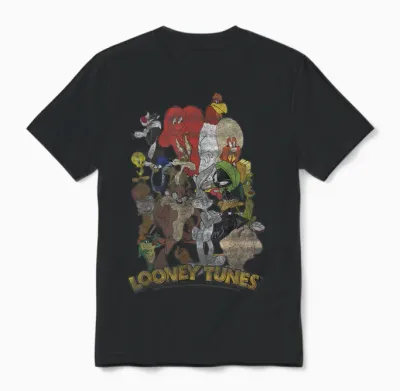 Looney Tunes Character Stack Group Shot Unisex T-Shirt - Black