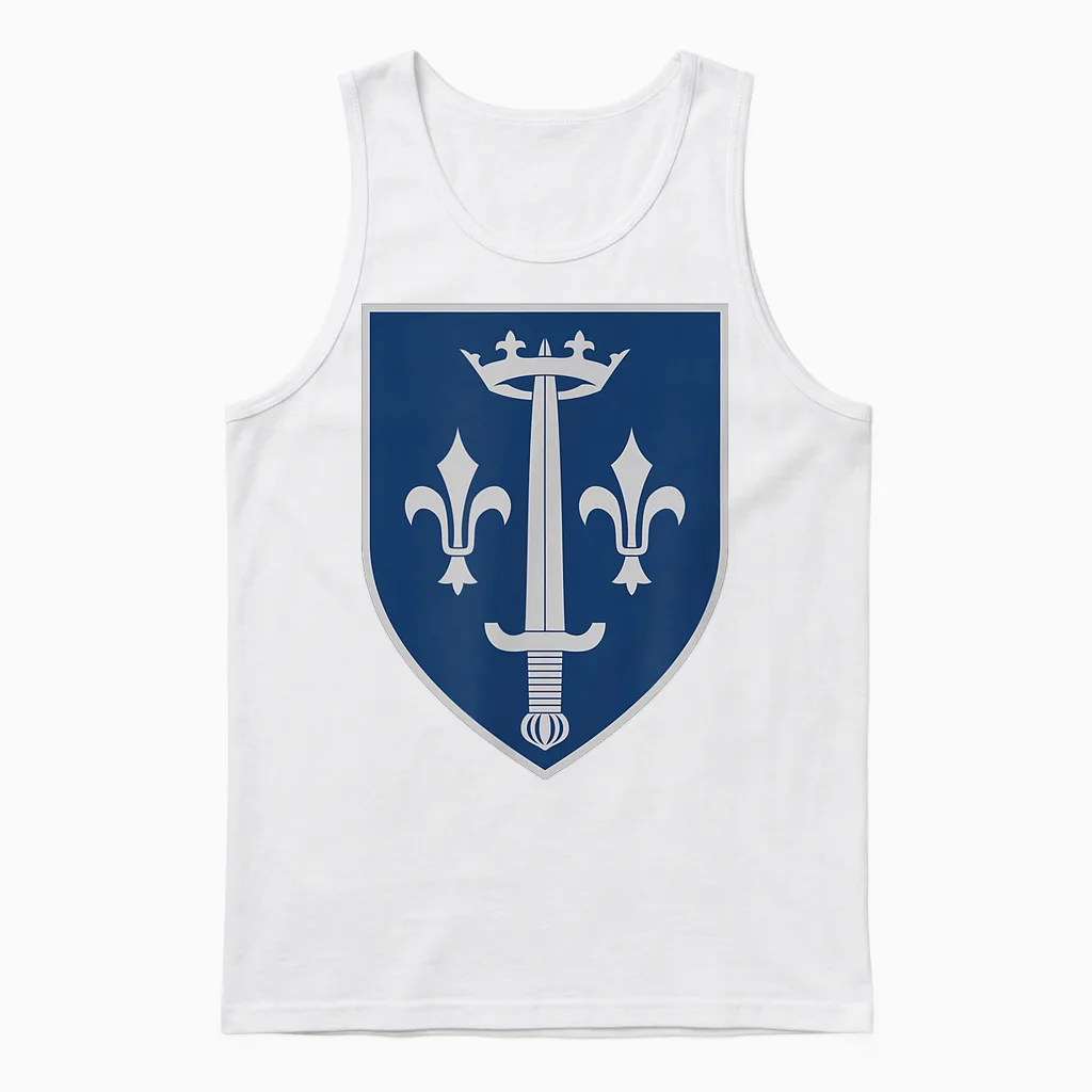 Saint Joan of Arc Family Crest Unisex Tank Top in White