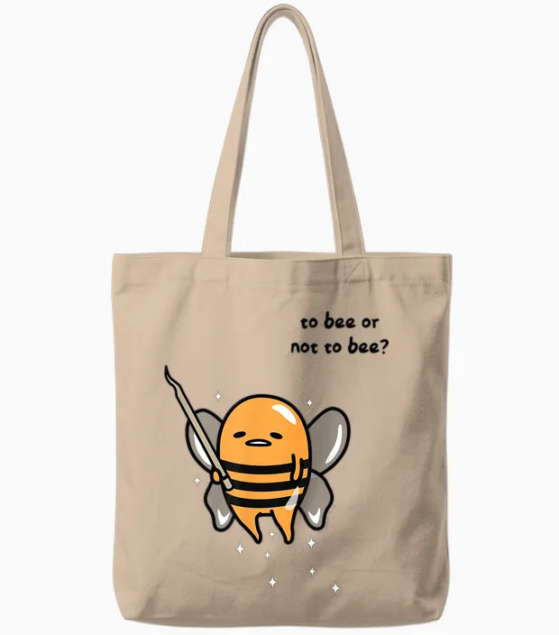 Gudetama Fairy Bee Costume Halloween Tote Bags in Natural