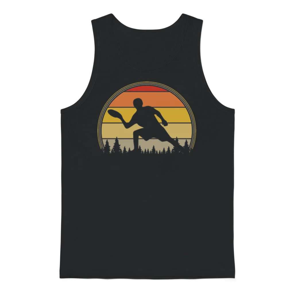 Retro Disc Golf Unisex Tank Top - Black