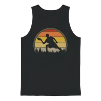 Retro Disc Golf Unisex Tank Top - Black – 1