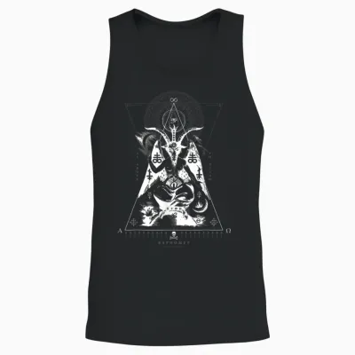 Baphomet - as Above So Below - Occult Sacred Geometry T-Shirt, Black Unisex Tank Top - Black