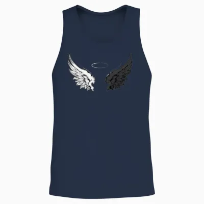 Ange Ou Demon Wings Unisex Tank Top - Navy