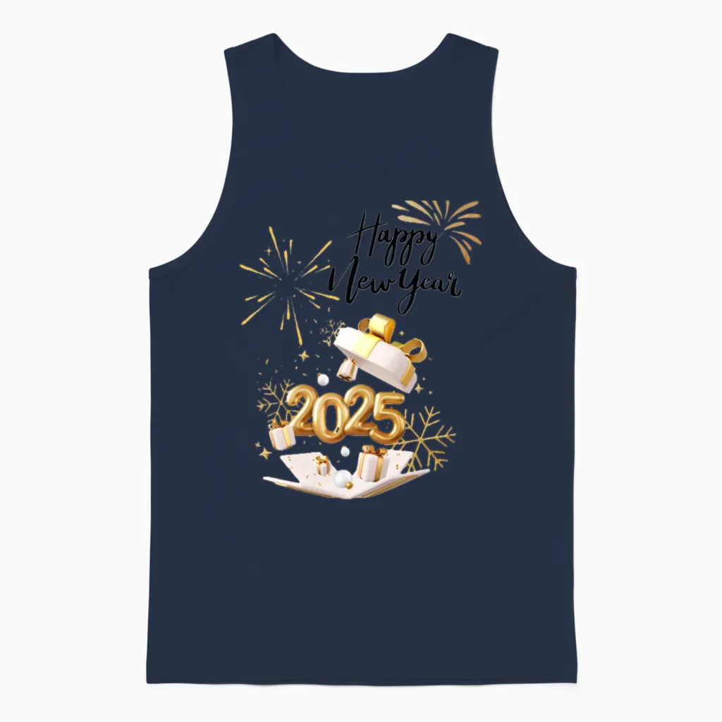 New Year Unisex Tank Top in Navy