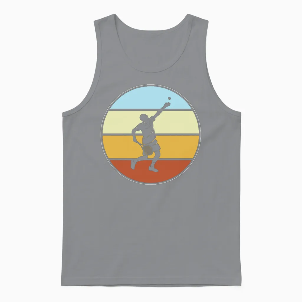 Tennis Retro Unisex Tank Top in Sport Grey