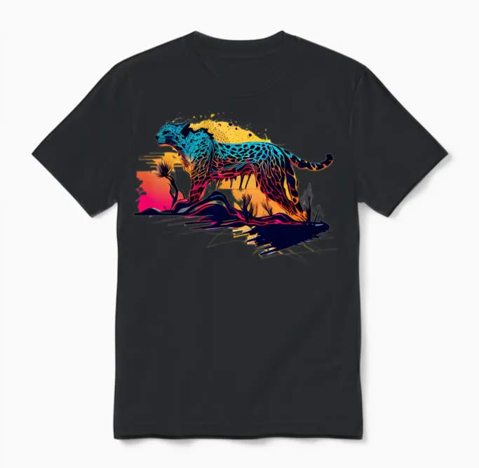 Guépard Unisex T-Shirt in Black