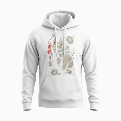 Horror Anime Manga | Japan Japanese Creepy Kawaii Goth T-Shirt, Black Unisex Hoodie - White